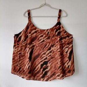Bar III Womens Multicolor Scoop Neck Animal Print Camisole Tank Top Plus Size 2X